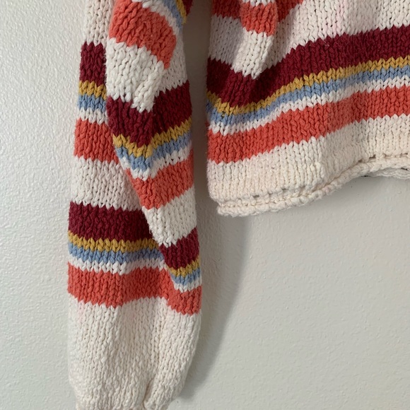 FOREVER 21 | Retro Striped Cropped Knit Sweater - Picture 6 of 7